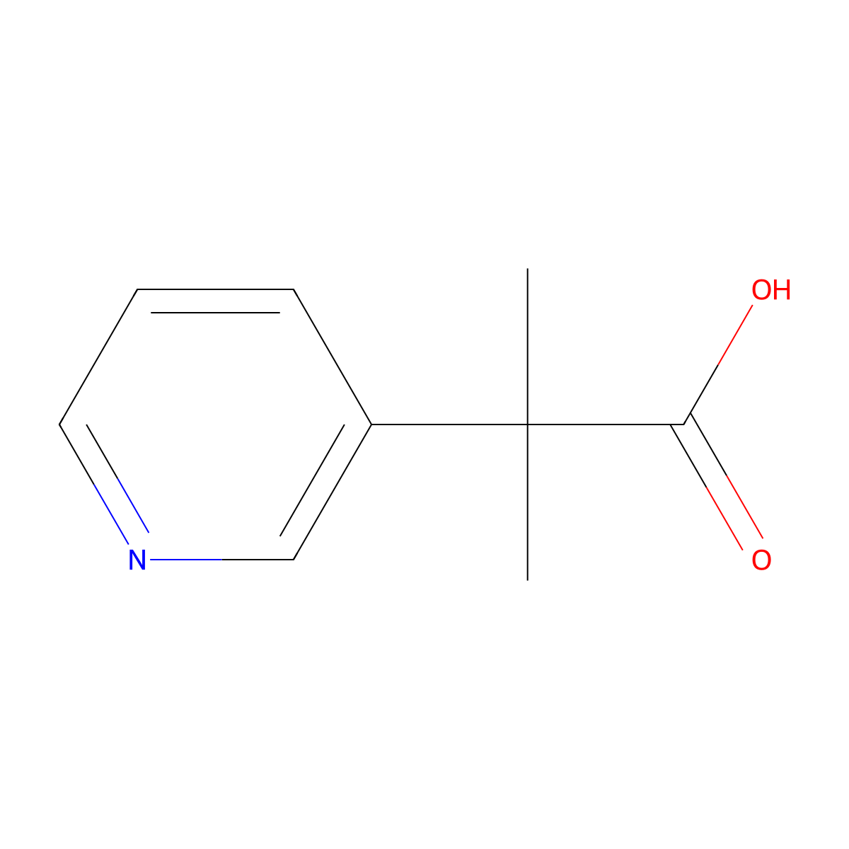 2-Methyl-2-(3-pyridinyl)propanoic acid molecular structure, CAS 169253-35-4