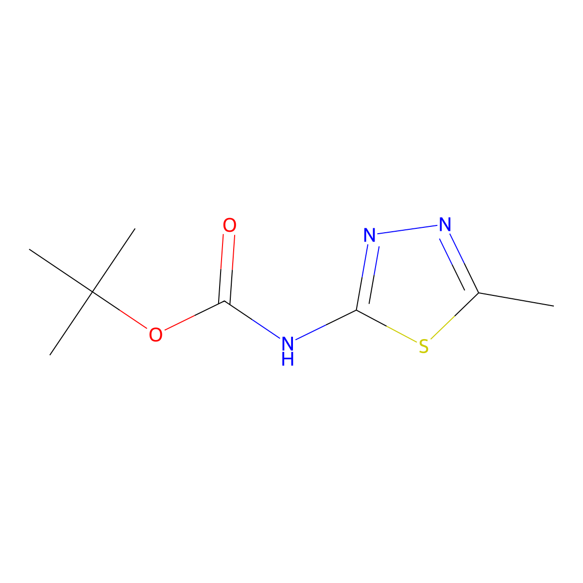 2-(BOC-Amino)-5-methyl-1,3,4-thiadiazole molecular structure, CAS 1692539-76-6