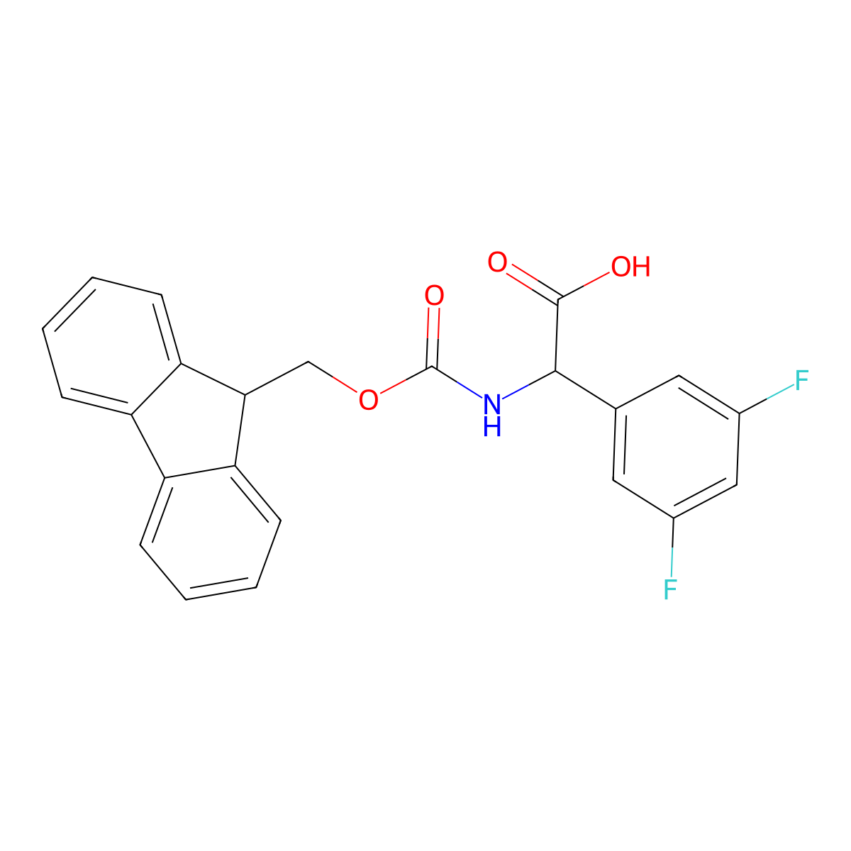 2-(3,5-difluorophenyl)-2-({[(9H-fluoren-9-yl)methoxy]carbonyl}amino)acetic acid molecular structure, CAS 1692539-95-9