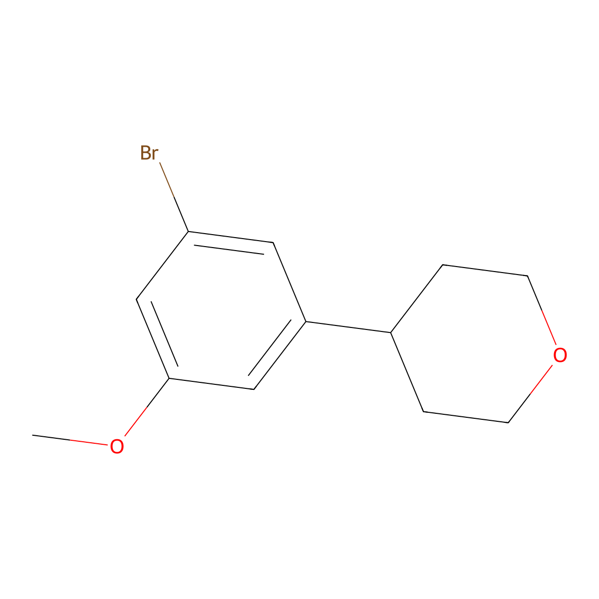 3-Methoxy-5-(4-tetrahydropyranyl)bromobenzene molecular structure, CAS 1692545-48-4