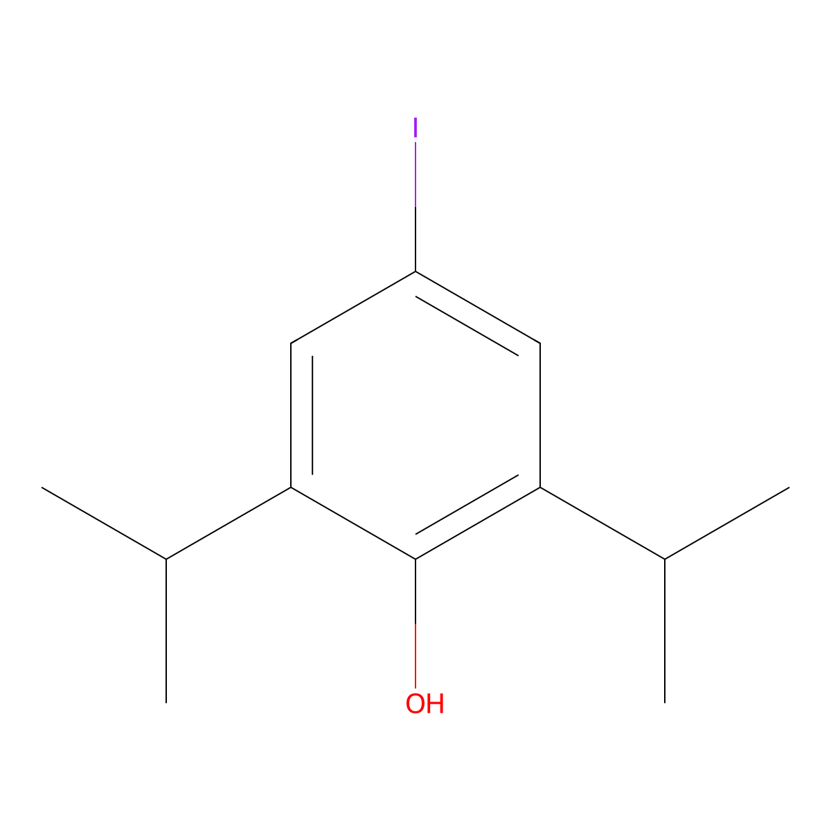2,6-Bis(isopropyl)-4-iodophenol molecular structure, CAS 169255-48-5