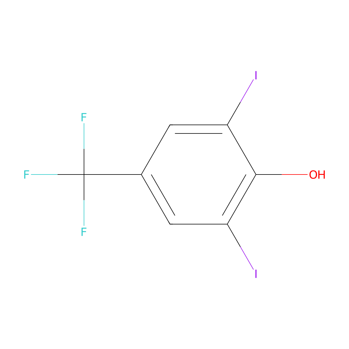 2,6-Diiodo-4-(trifluoromethyl)phenol molecular structure, CAS 169255-50-9