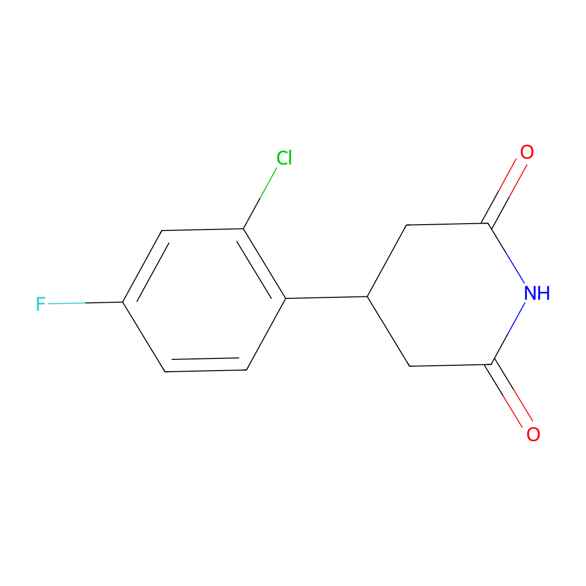 4-(2-Chloro-4-fluorophenyl)piperidine-2,6-dione molecular structure, CAS 1692551-83-9