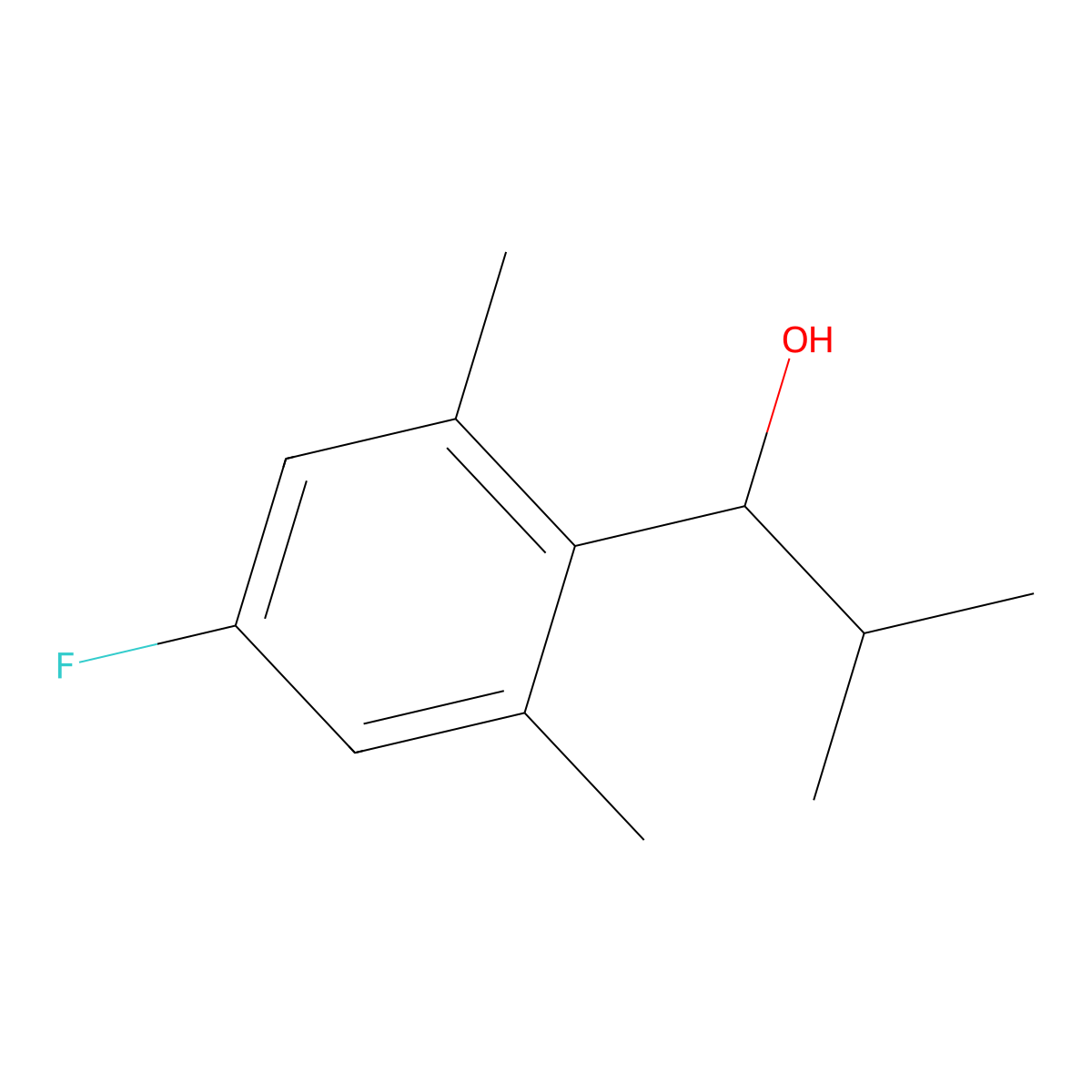 4-Fluoro-2,6-dimethyl-alpha-(1-methylethyl)benZenemethanol molecular structure, CAS 1692553-74-4
