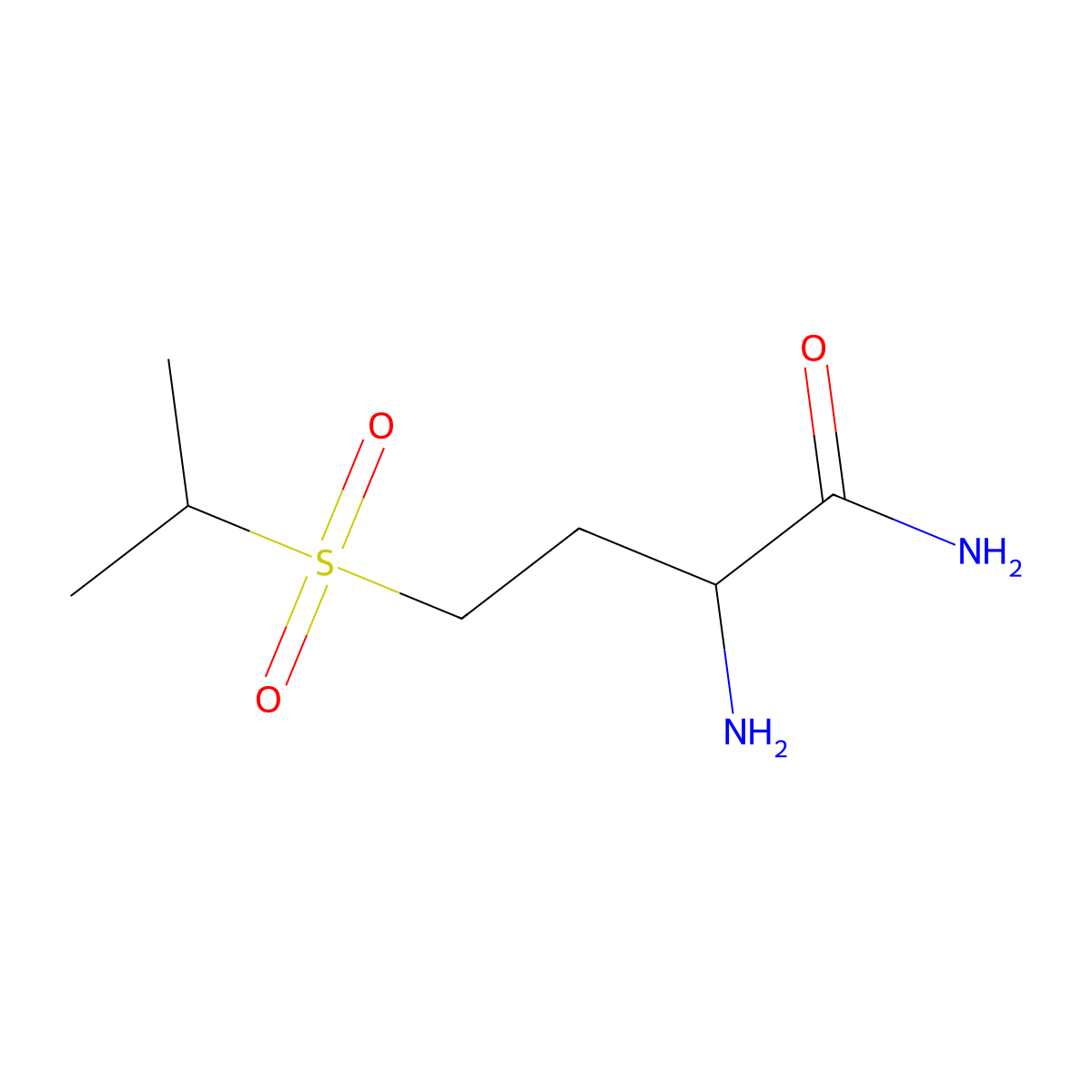 2-Amino-4-(propane-2-sulfonyl)butanamide molecular structure, CAS 1692564-50-3