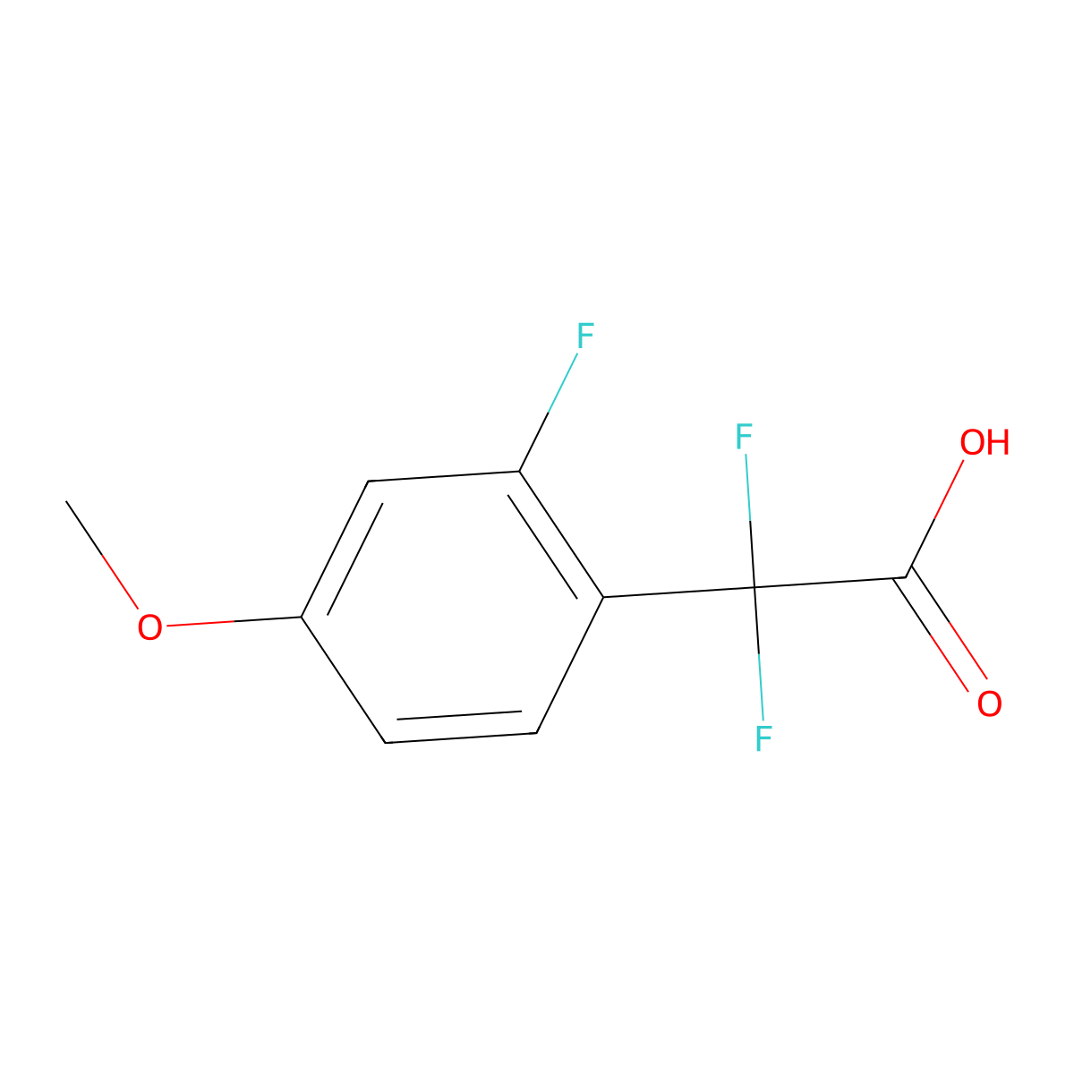 2,2-Difluoro-2-(2-fluoro-4-methoxyphenyl)acetic acid molecular structure, CAS 1692579-32-0