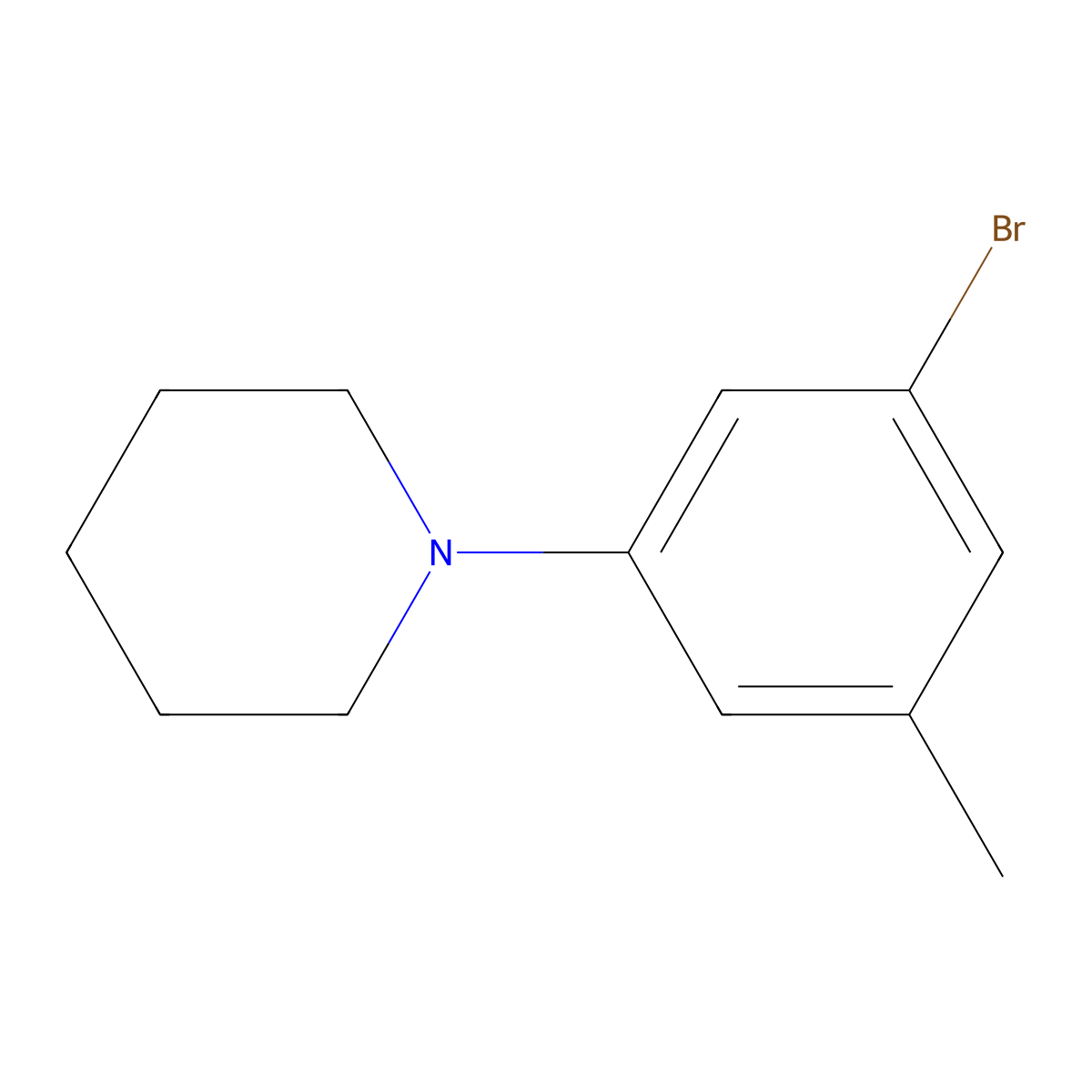 1-(3-Bromo-5-methylphenyl)piperidine molecular structure, CAS 1692582-87-8