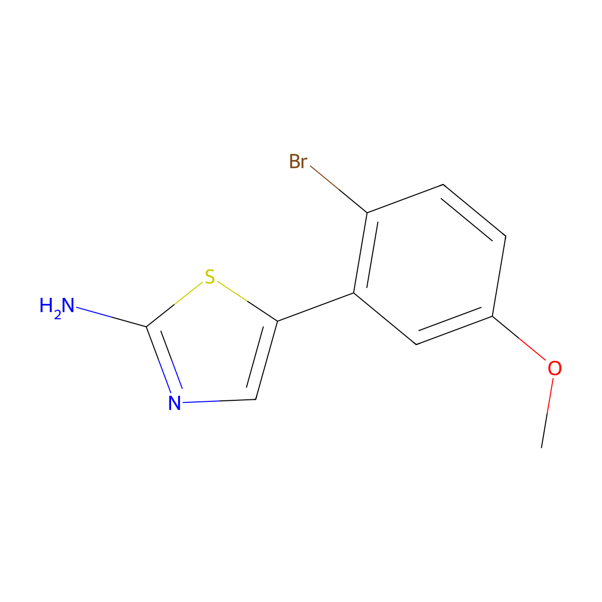 5-(2-Bromo-5-methoxyphenyl)thiazol-2-amine molecular structure, CAS 1692584-57-8