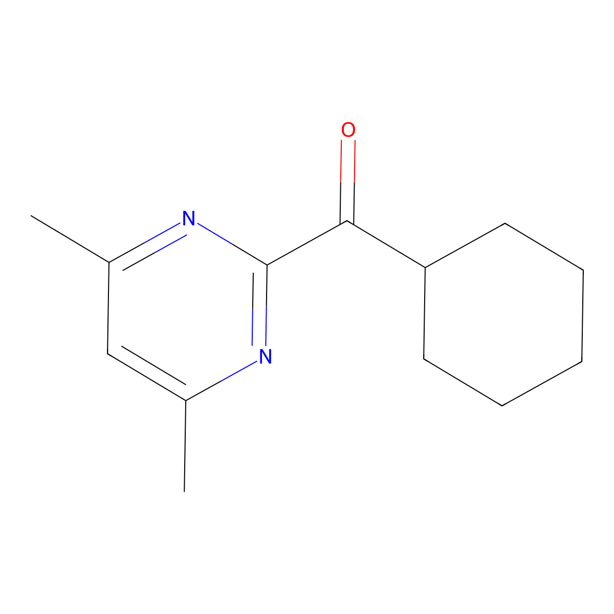 Cyclohexyl(4,6-dimethyl-2-pyrimidinyl)methanone molecular structure, CAS 169259-08-9