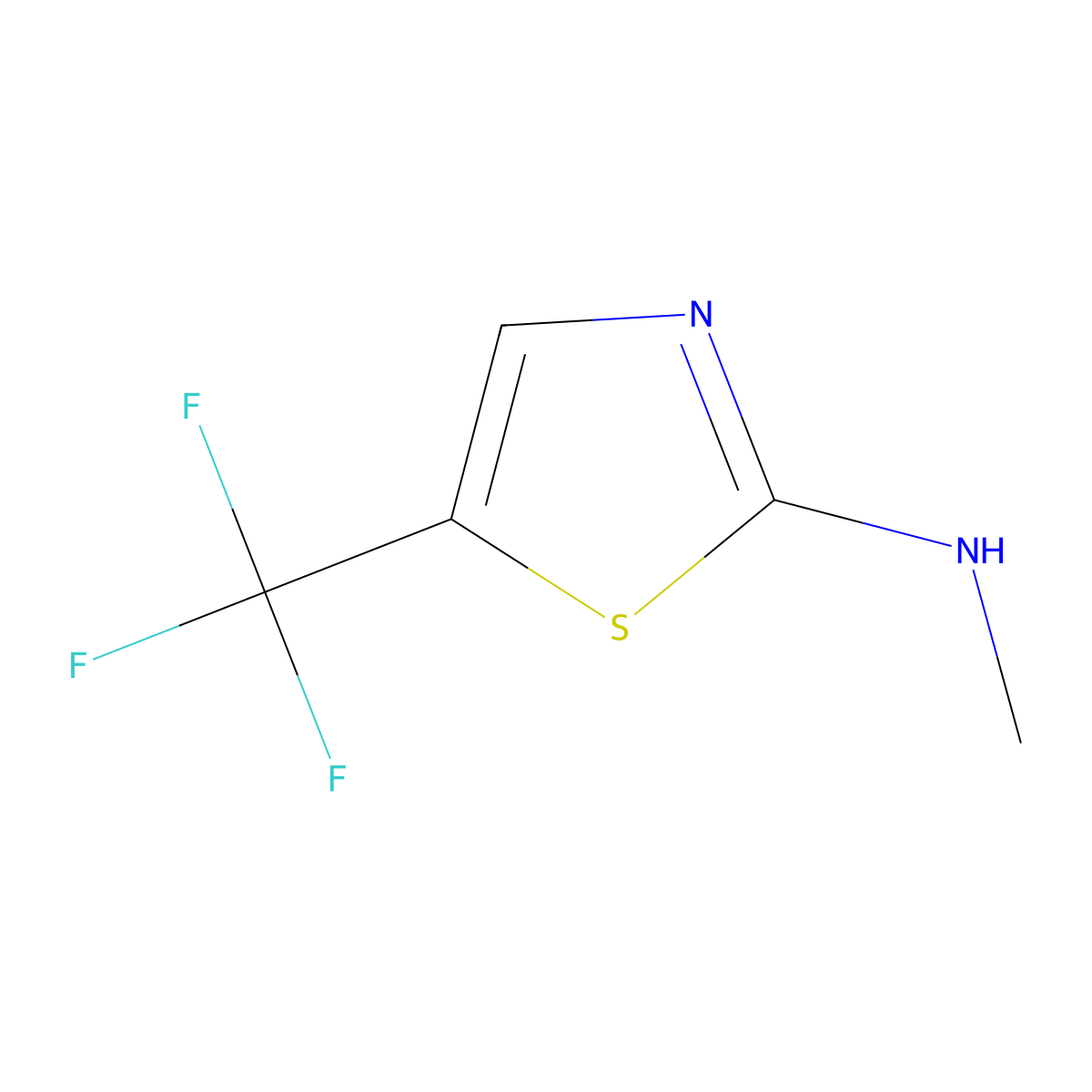 2-Thiazolamine, N-methyl-5-(trifluoromethyl)- molecular structure, CAS 169260-98-4