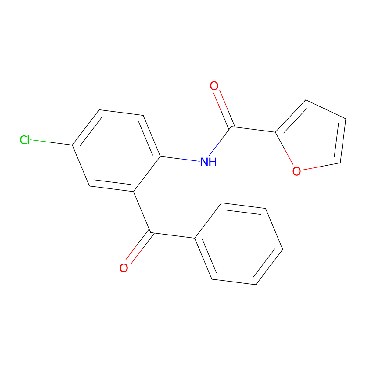 N-(2-benzoyl-4-chlorophenyl)furan-2-carboxamide molecular structure, CAS 169263-23-4