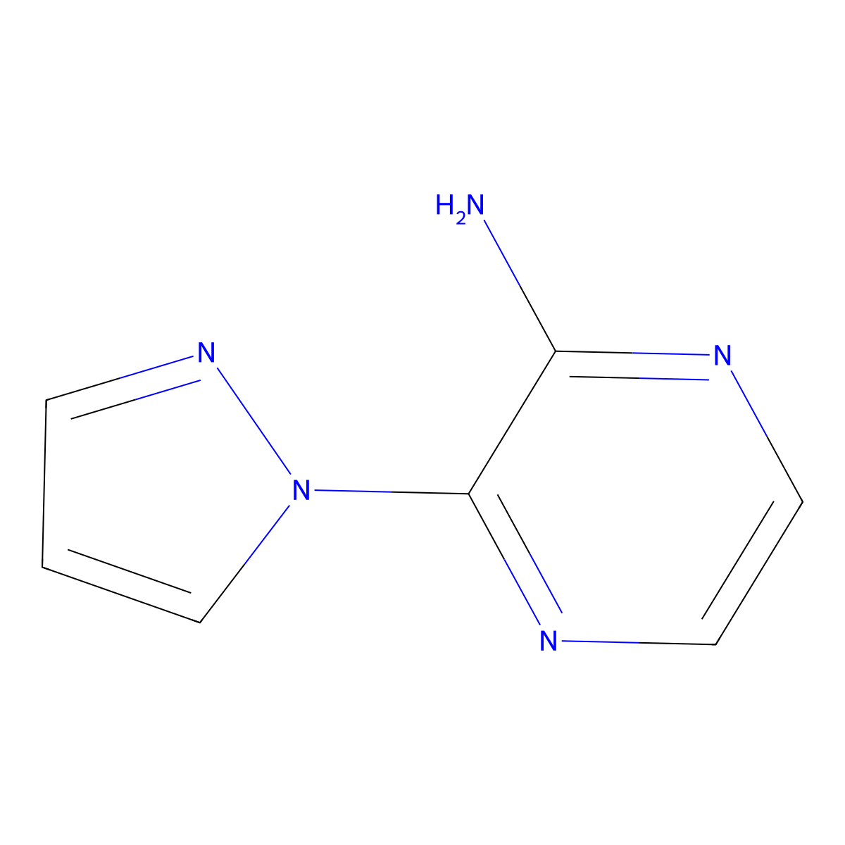 3-(1H-pyrazol-1-yl)pyrazin-2-amine molecular structure, CAS 1692631-95-0