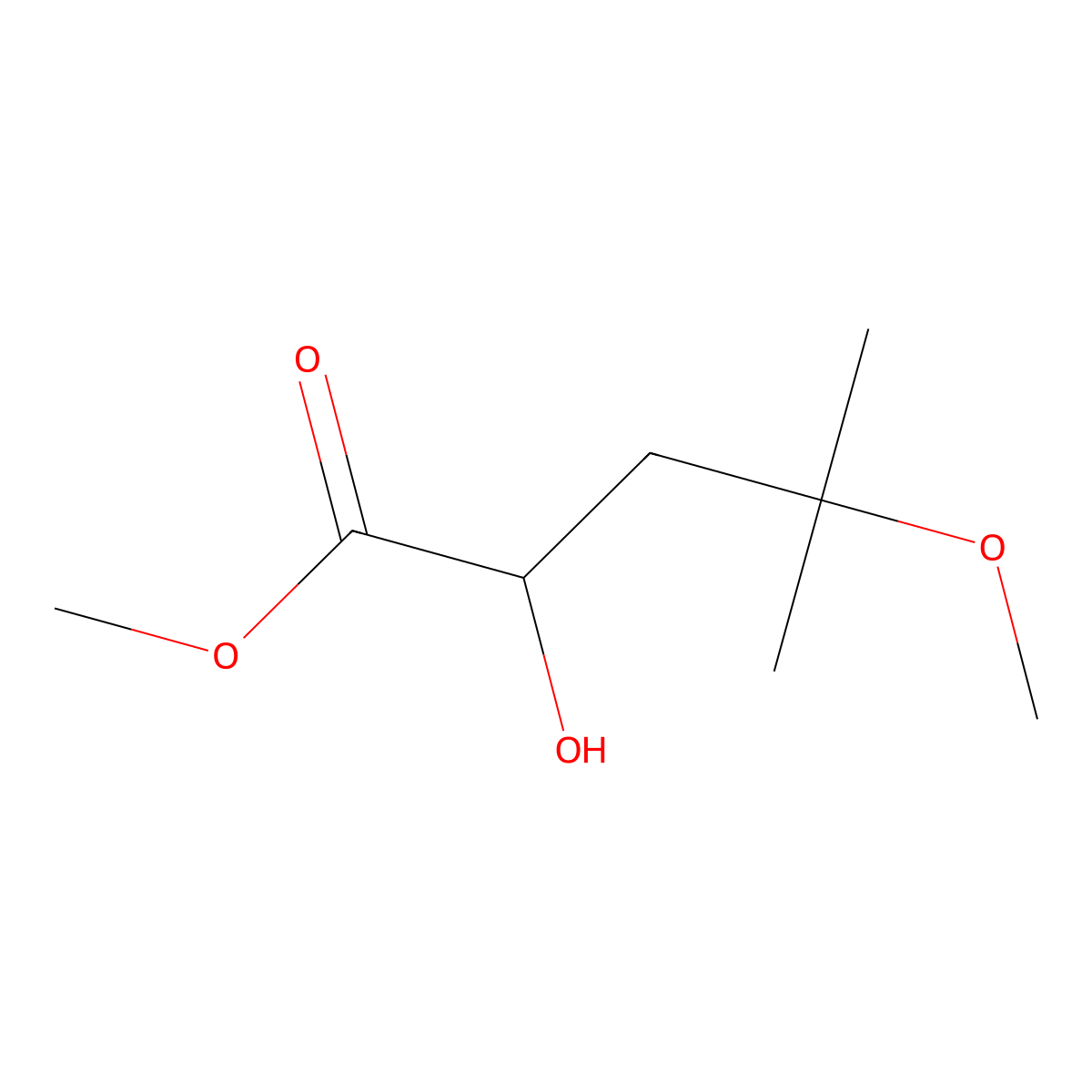 Methyl 2-hydroxy-4-methoxy-4-methylpentanoate molecular structure, CAS 1692638-60-0