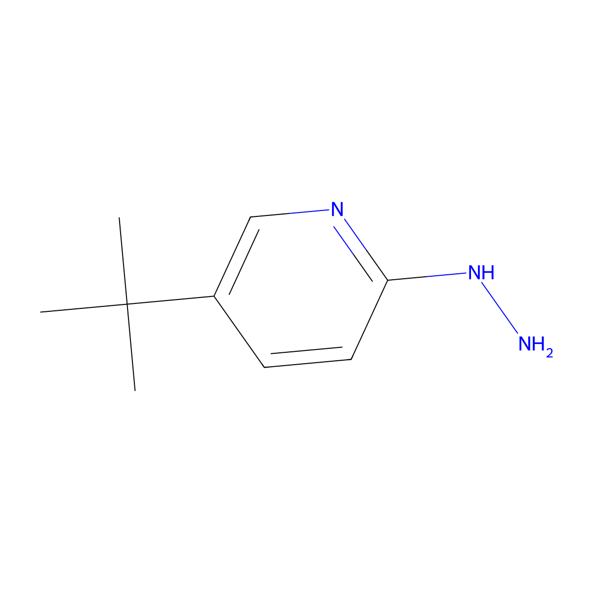 5-Tert-butyl-2-hydrazinylpyridine molecular structure, CAS 1692640-38-2