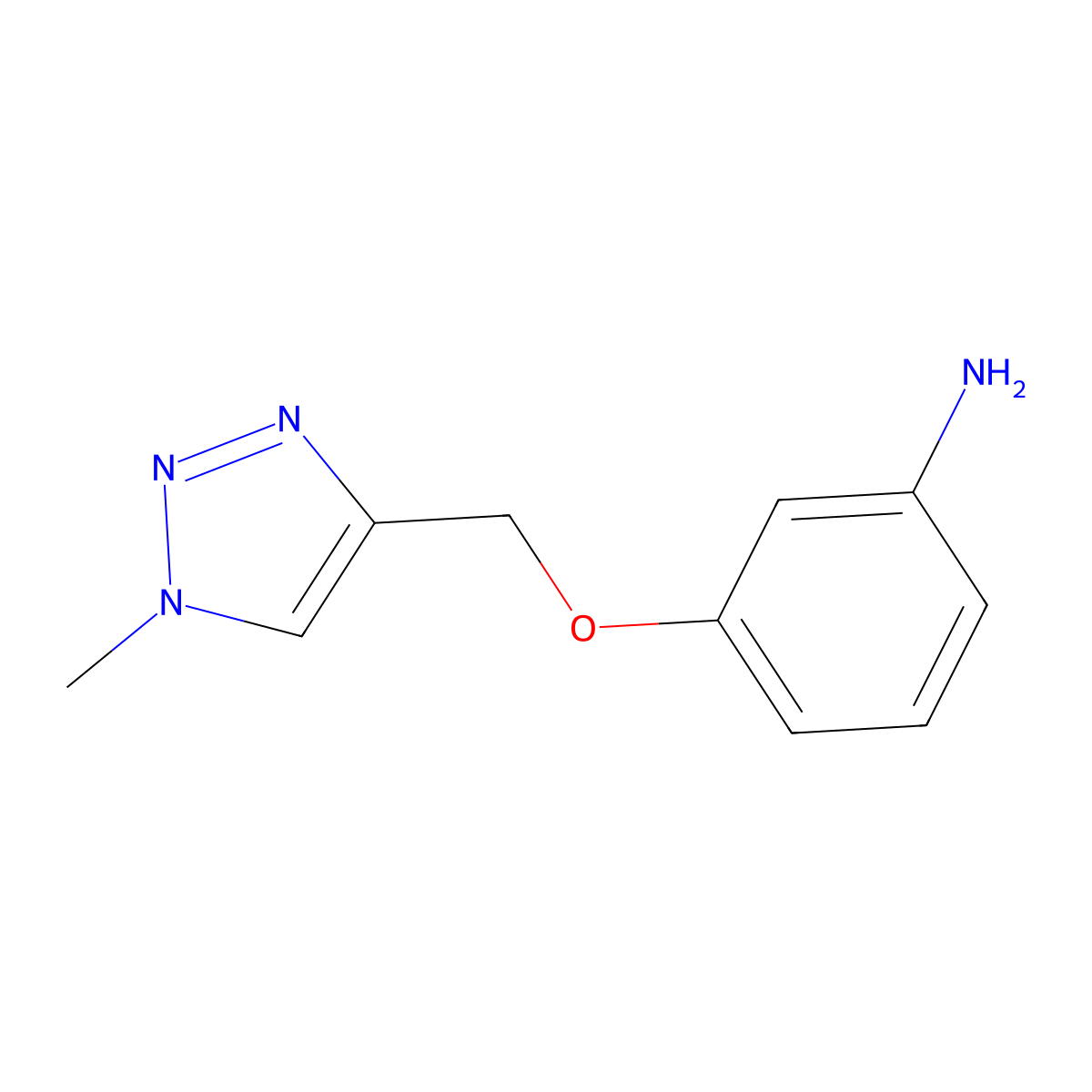3-[(1-methyl-1H-1,2,3-triazol-4-yl)methoxy]aniline molecular structure, CAS 1692640-58-6