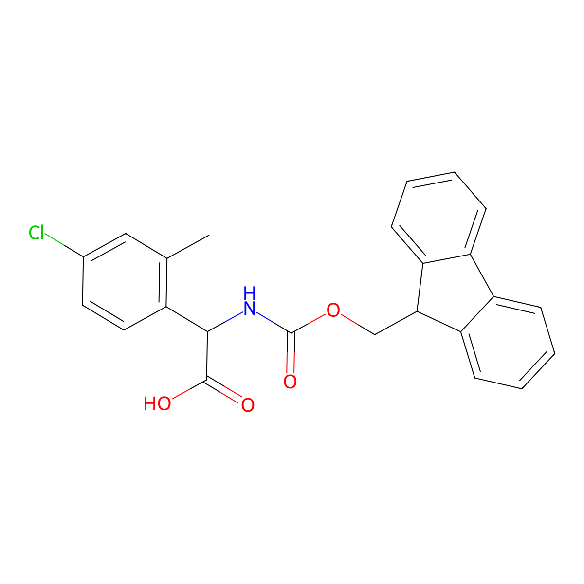 2-(4-Chloro-2-methylphenyl)-2-(9H-fluoren-9-ylmethoxycarbonylamino)acetic acid molecular structure, CAS 1692652-42-8