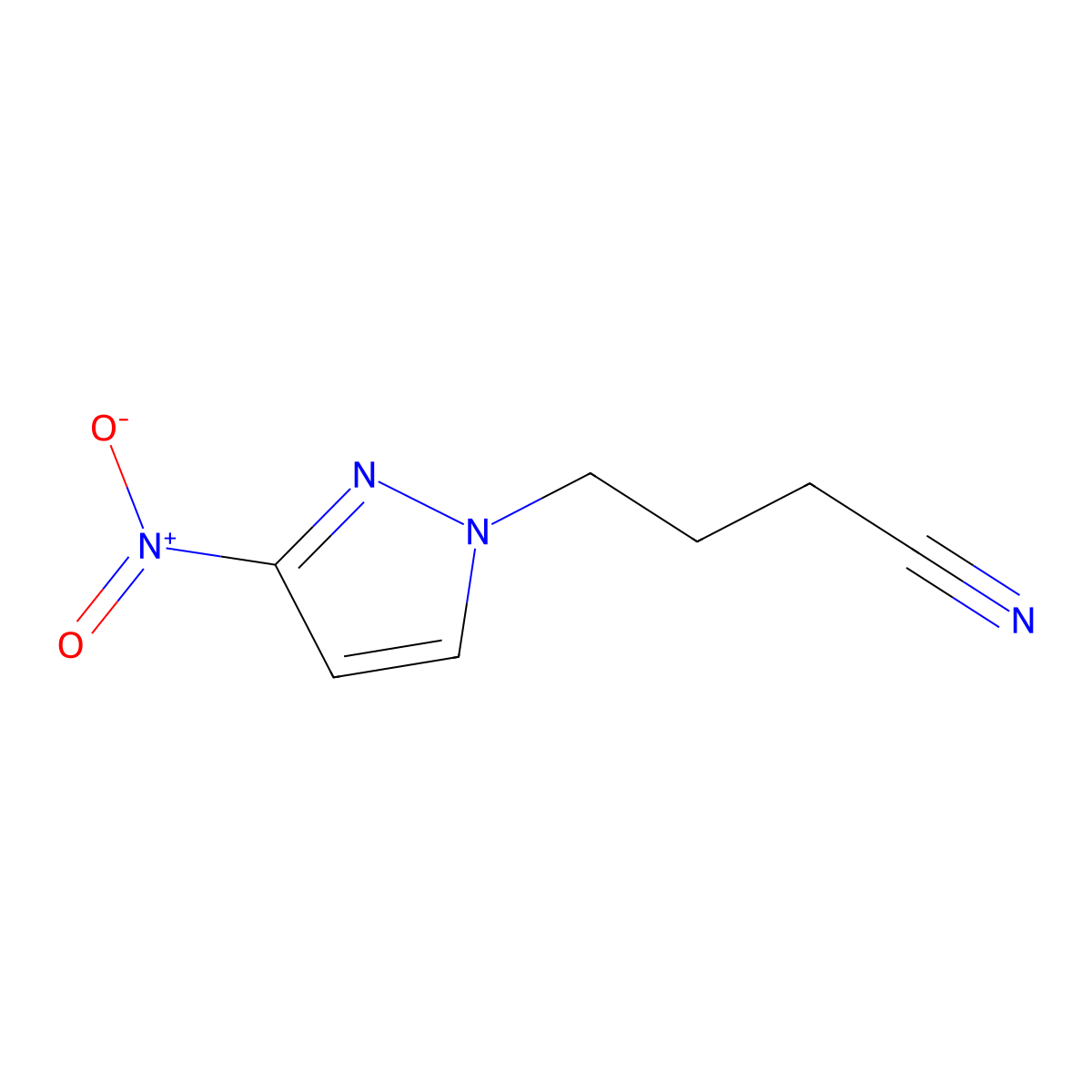 4-(3-Nitro-1H-pyrazol-1-yl)butanenitrile molecular structure, CAS 169266-56-2