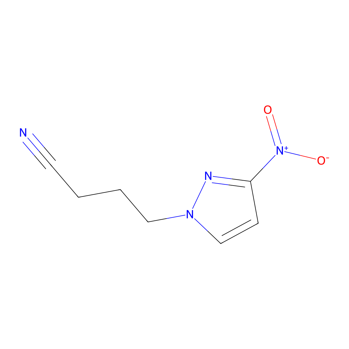 4-(3-Nitro-1H-pyrazol-1-yl)butanenitrile molecular structure, CAS 169266-56-2