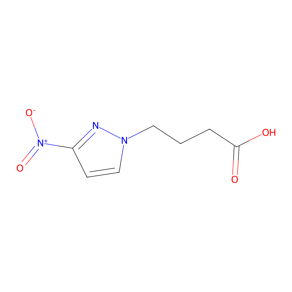 4-(3-Nitro-1H-pyrazol-1-YL)butanoic acid molecular structure, CAS 169266-57-3