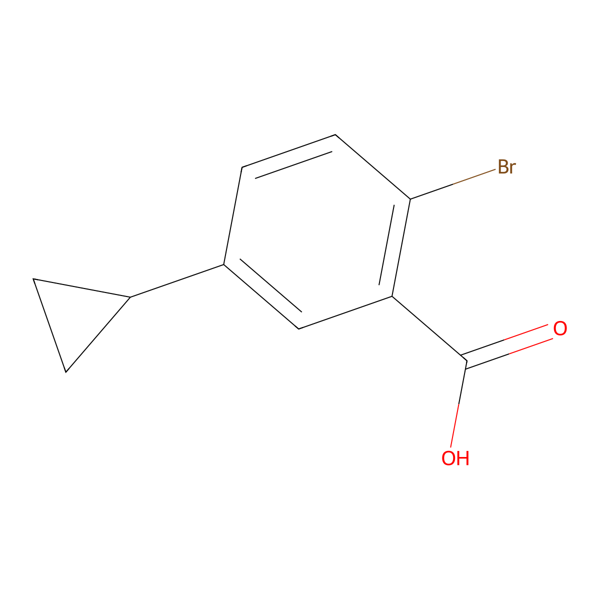 2-Bromo-5-cyclopropylbenzoic acid molecular structure, CAS 1692662-86-4