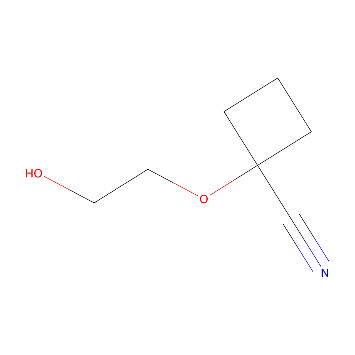 1-(2-Hydroxyethoxy)cyclobutane-1-carbonitrile molecular structure, CAS 1692671-01-4