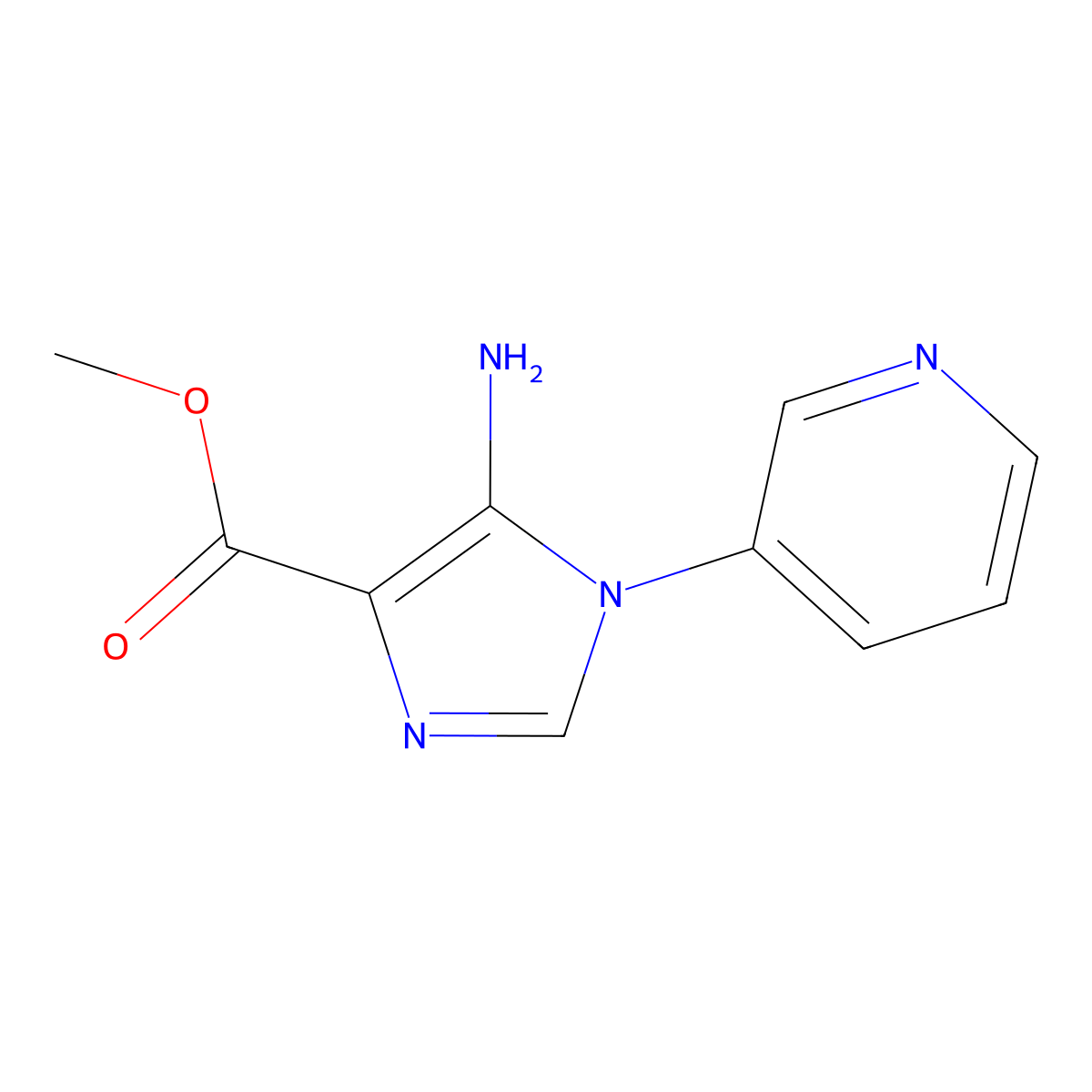 methyl 5-amino-1-(pyridin-3-yl)-1H-imidazole-4-carboxylate molecular structure, CAS 1692684-74-4