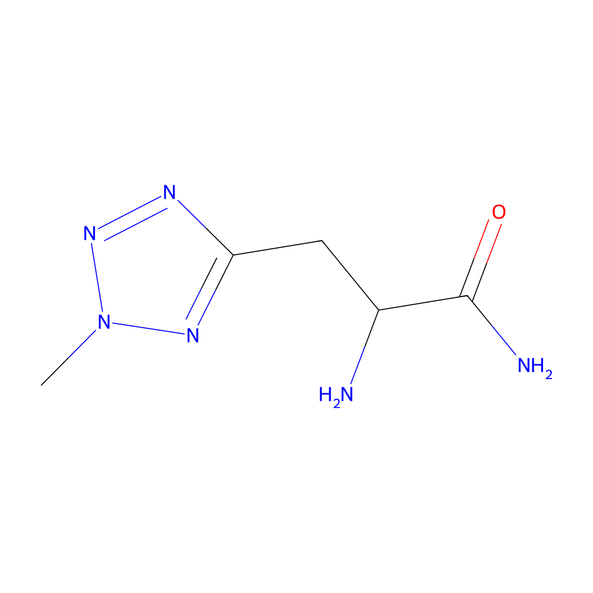 2-Amino-3-(2-methyl-2h-1,2,3,4-tetrazol-5-yl)propanamide molecular structure, CAS 1692684-96-0