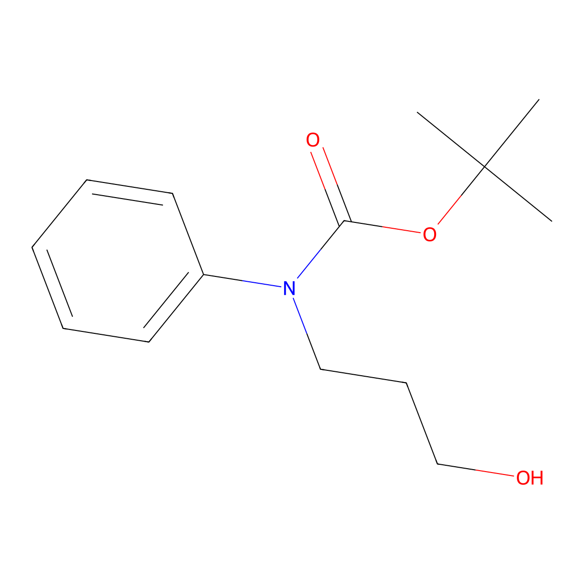 tert-butyl N-(3-hydroxypropyl)-N-phenylcarbamate molecular structure, CAS 169269-02-7
