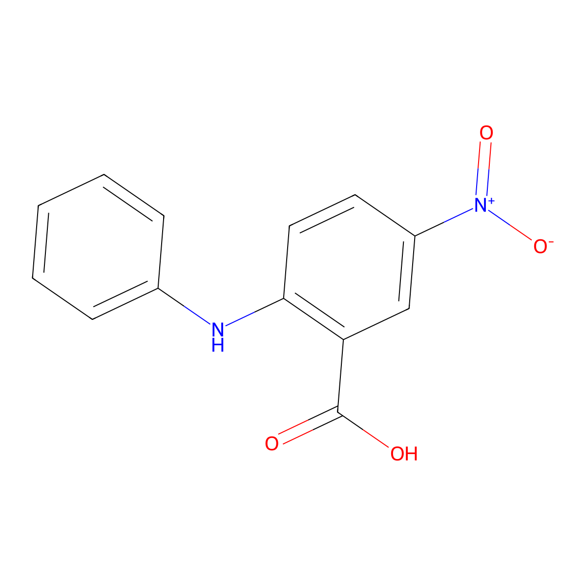 5-Nitro-N-phenylanthranilic acid molecular structure, CAS 16927-50-7