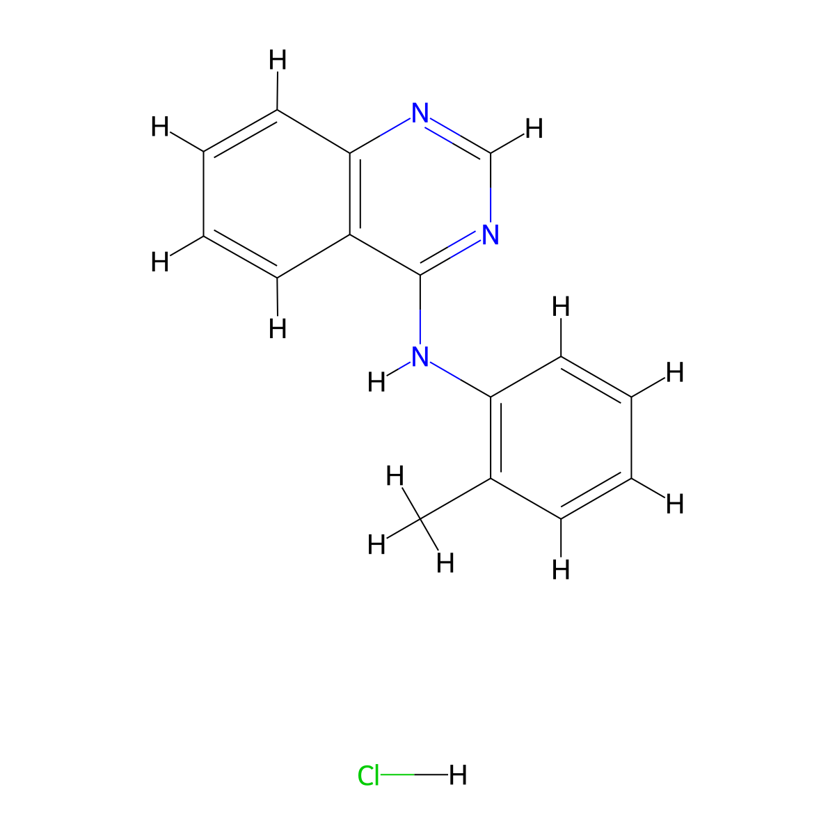 (2-Methylphenyl)quinazolin-4-ylamine, chloride molecular structure, CAS 169270-29-5