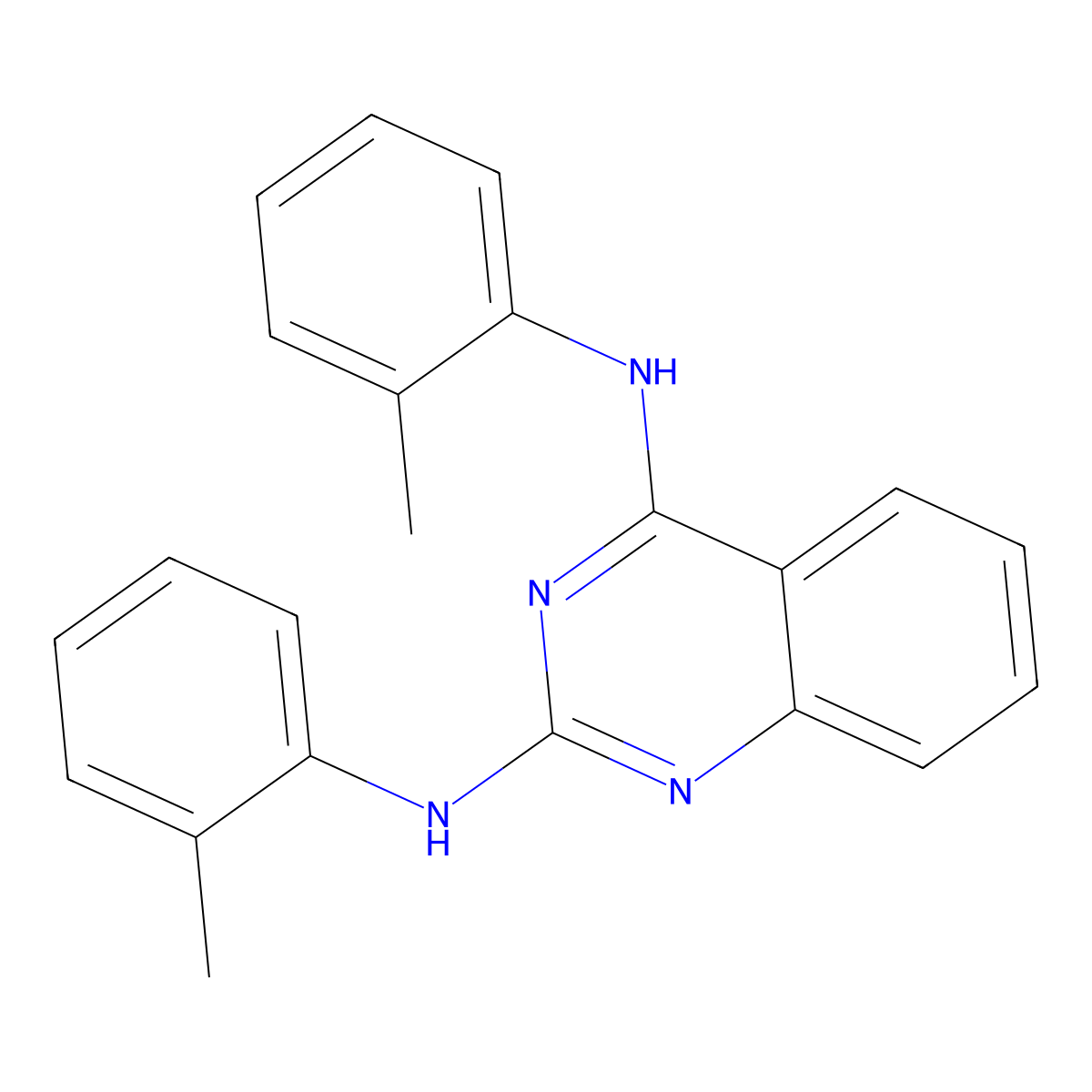 (2-Methylphenyl){2-[(2-methylphenyl)amino]quinazolin-4-yl}amine molecular structure, CAS 169270-37-5