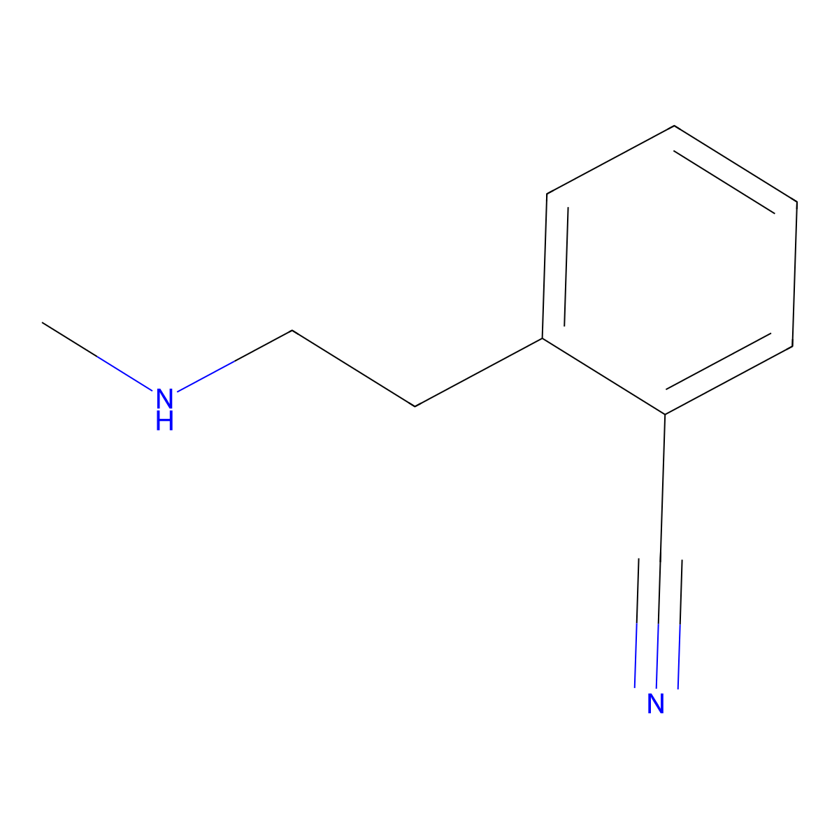 2-[2-(Methylamino)ethyl]benzonitrile molecular structure, CAS 1692701-76-0