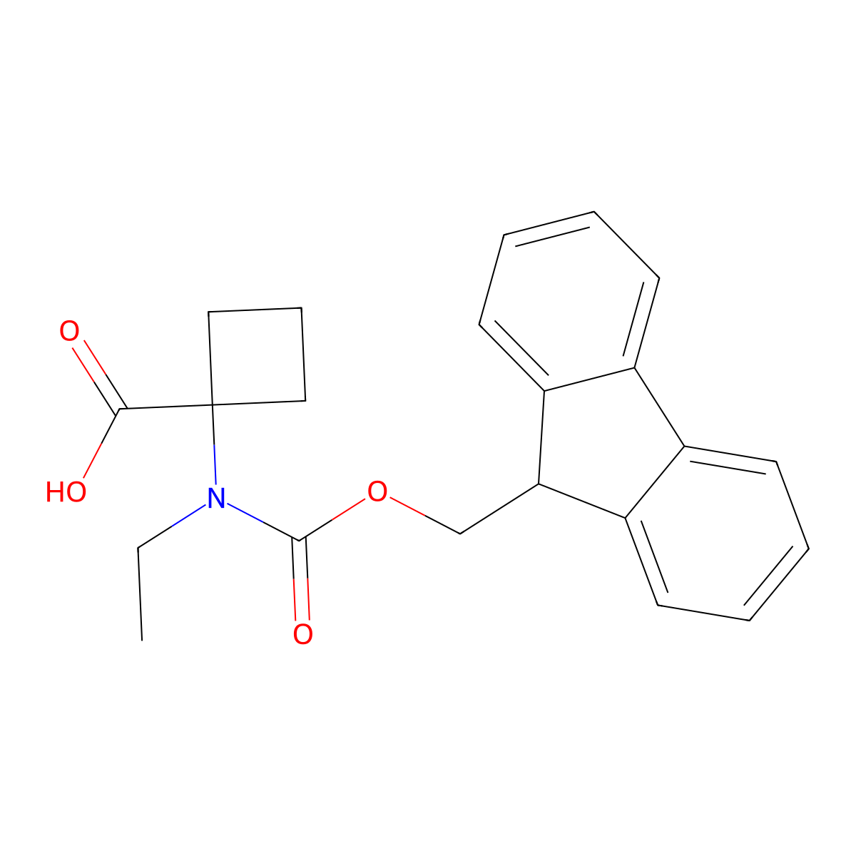 1-(N-Fmoc-N-ethyl-amino)-cyclobutanecarboxylic Acid molecular structure, CAS 1692710-13-6