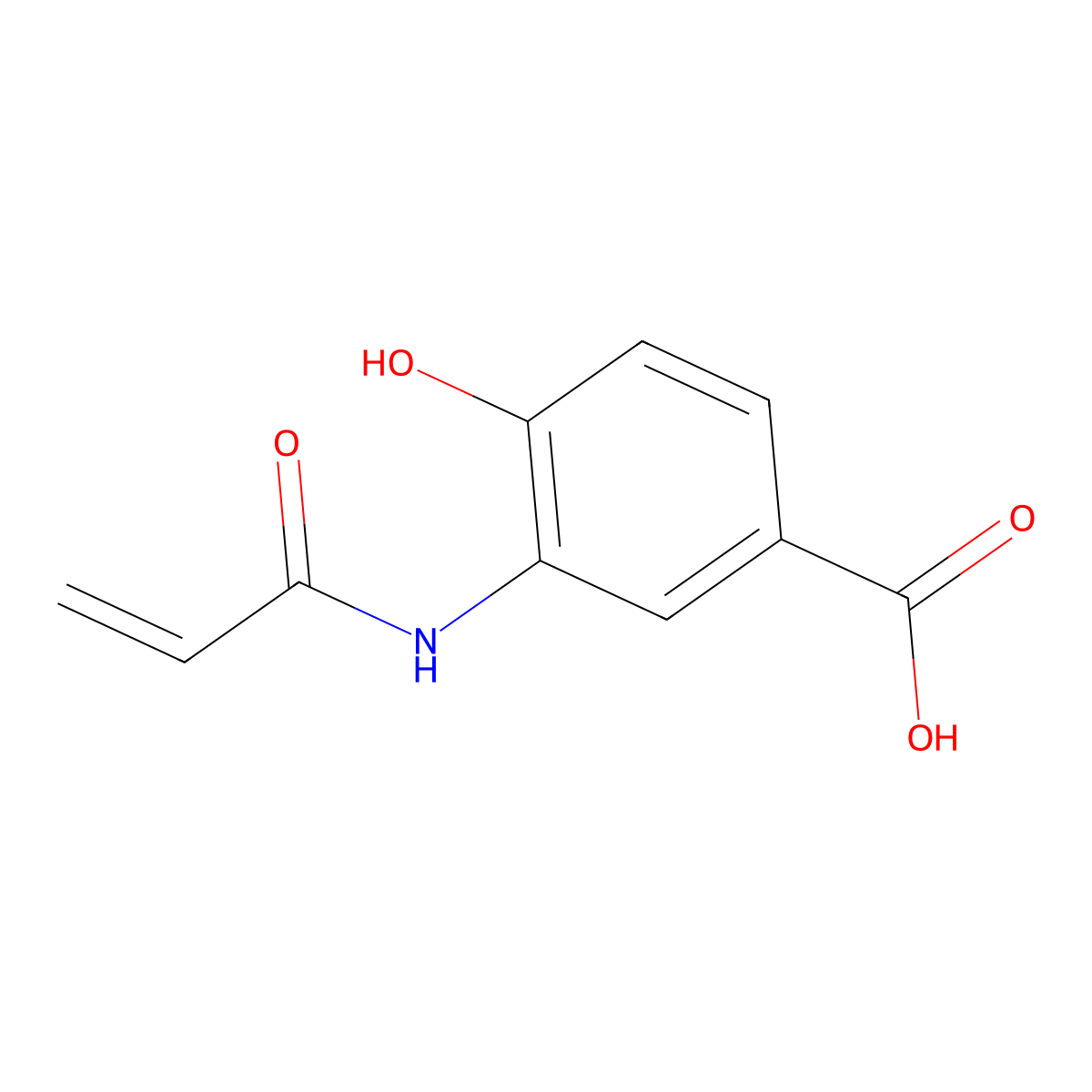 4-Hydroxy-3-(prop-2-enamido)benzoic acid molecular structure, CAS 1692712-13-2