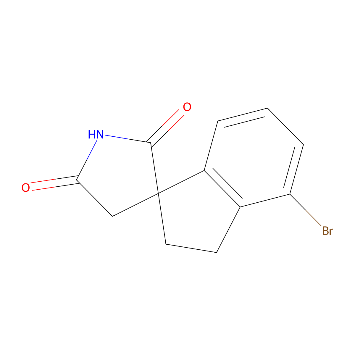 4-Bromo-2,3-dihydrospiro[indene-1,3'-pyrrolidine]-2',5'-dione molecular structure, CAS 1692713-51-1