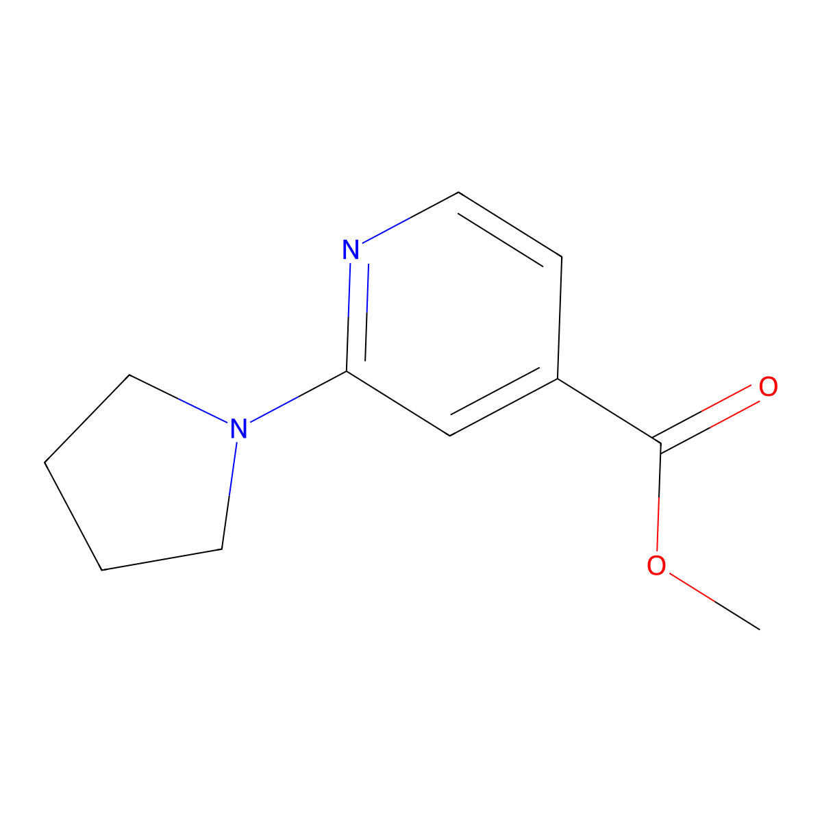 Methyl 2-(pyrrolidin-1-YL)pyridine-4-carboxylate molecular structure, CAS 1692717-97-7