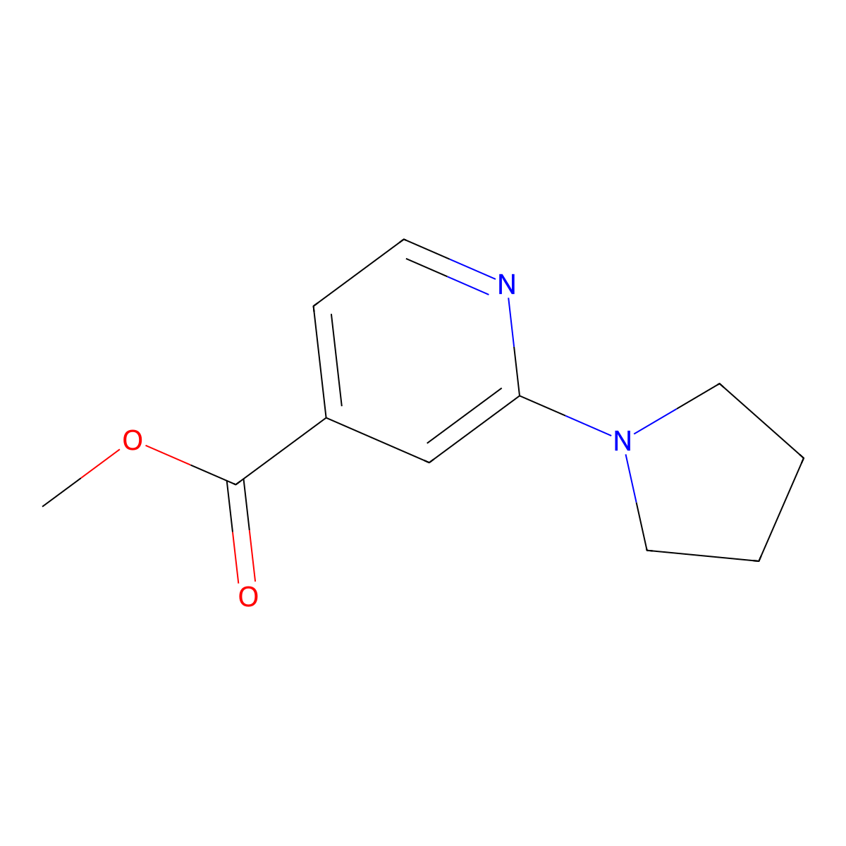 Methyl 2-(pyrrolidin-1-YL)pyridine-4-carboxylate molecular structure, CAS 1692717-97-7