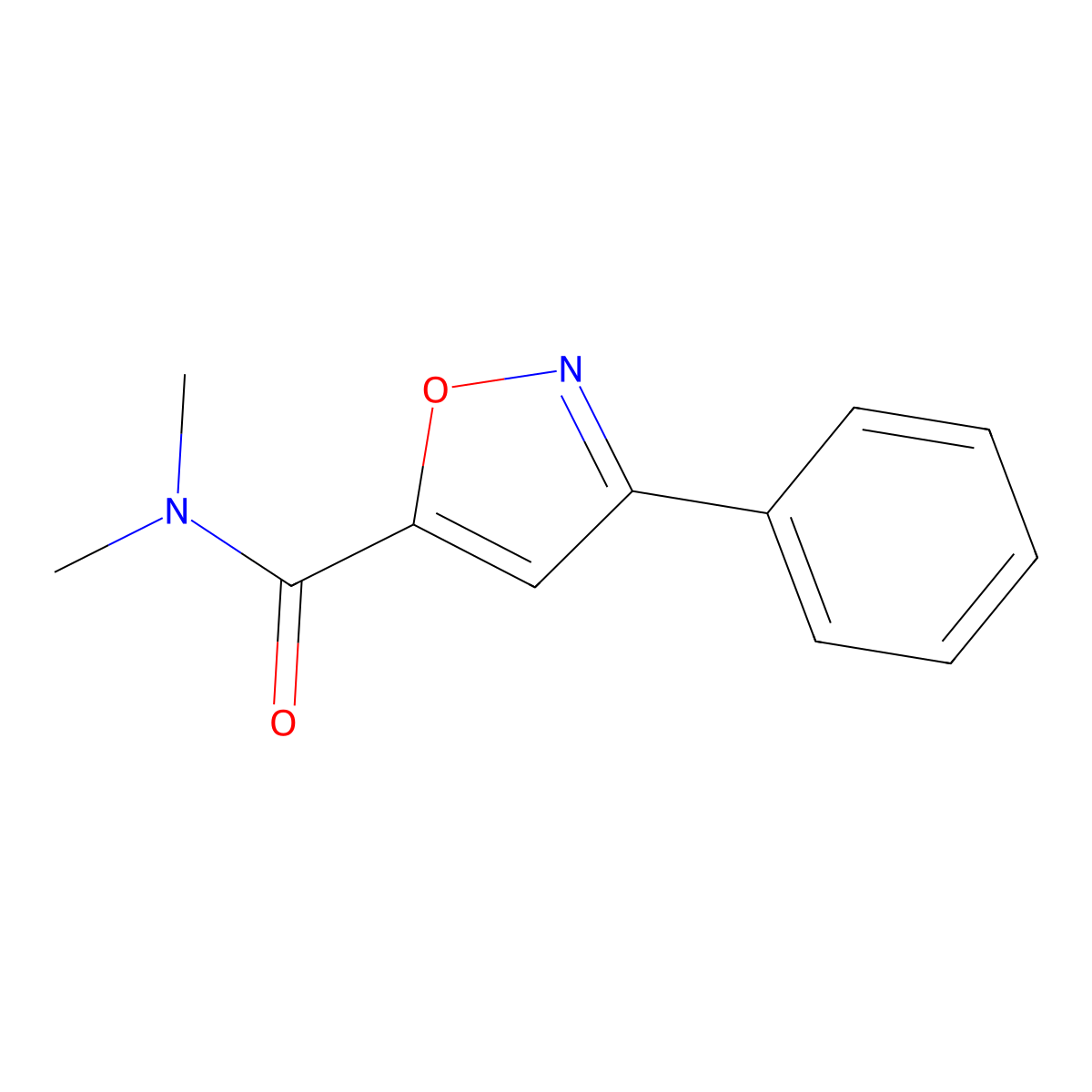 N,N-dimethyl-3-phenyl-5-isoxazolecarboxamide molecular structure, CAS 169272-00-8