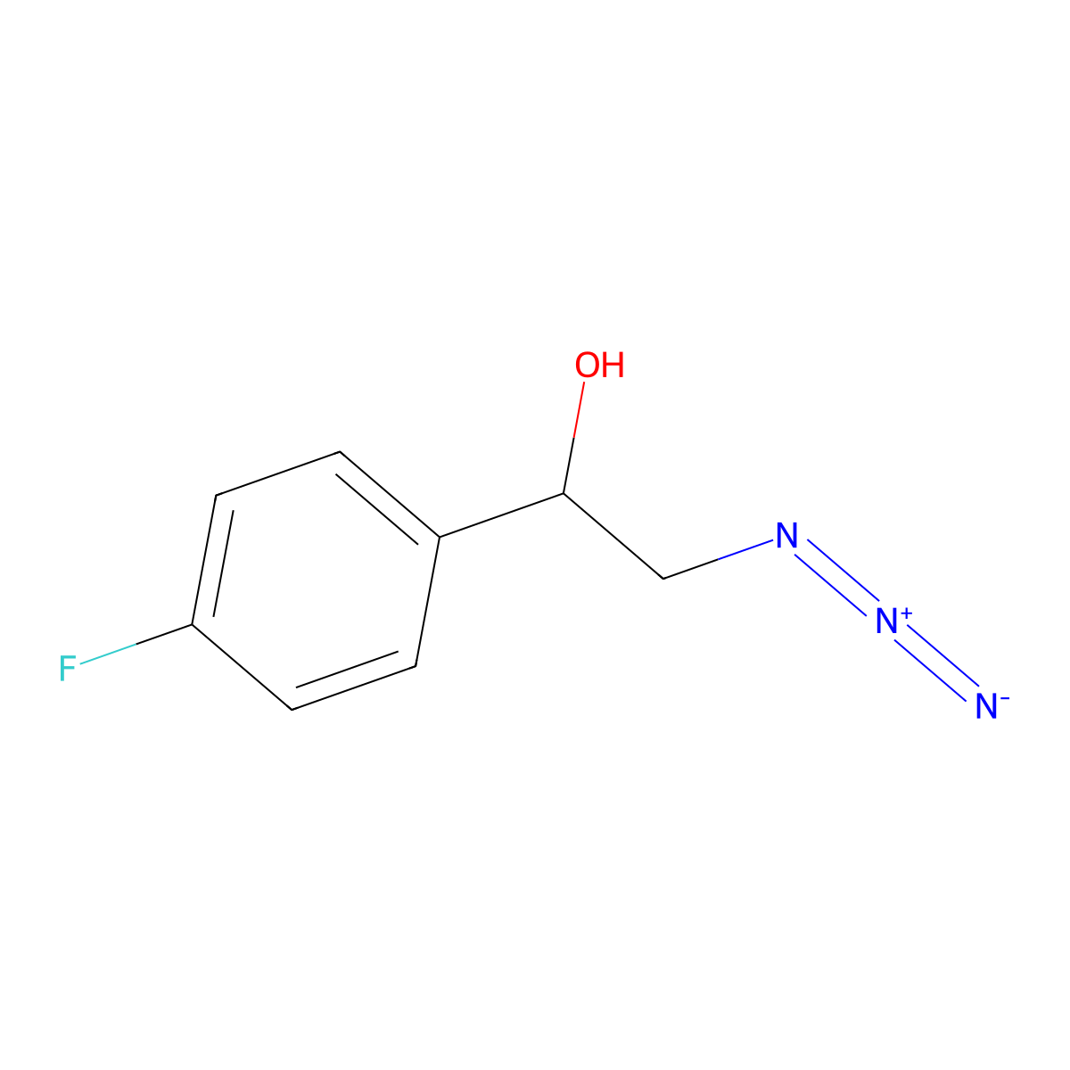 (1R)-2-azido-1-(4-fluorophenyl)ethan-1-ol molecular structure, CAS 169272-21-3