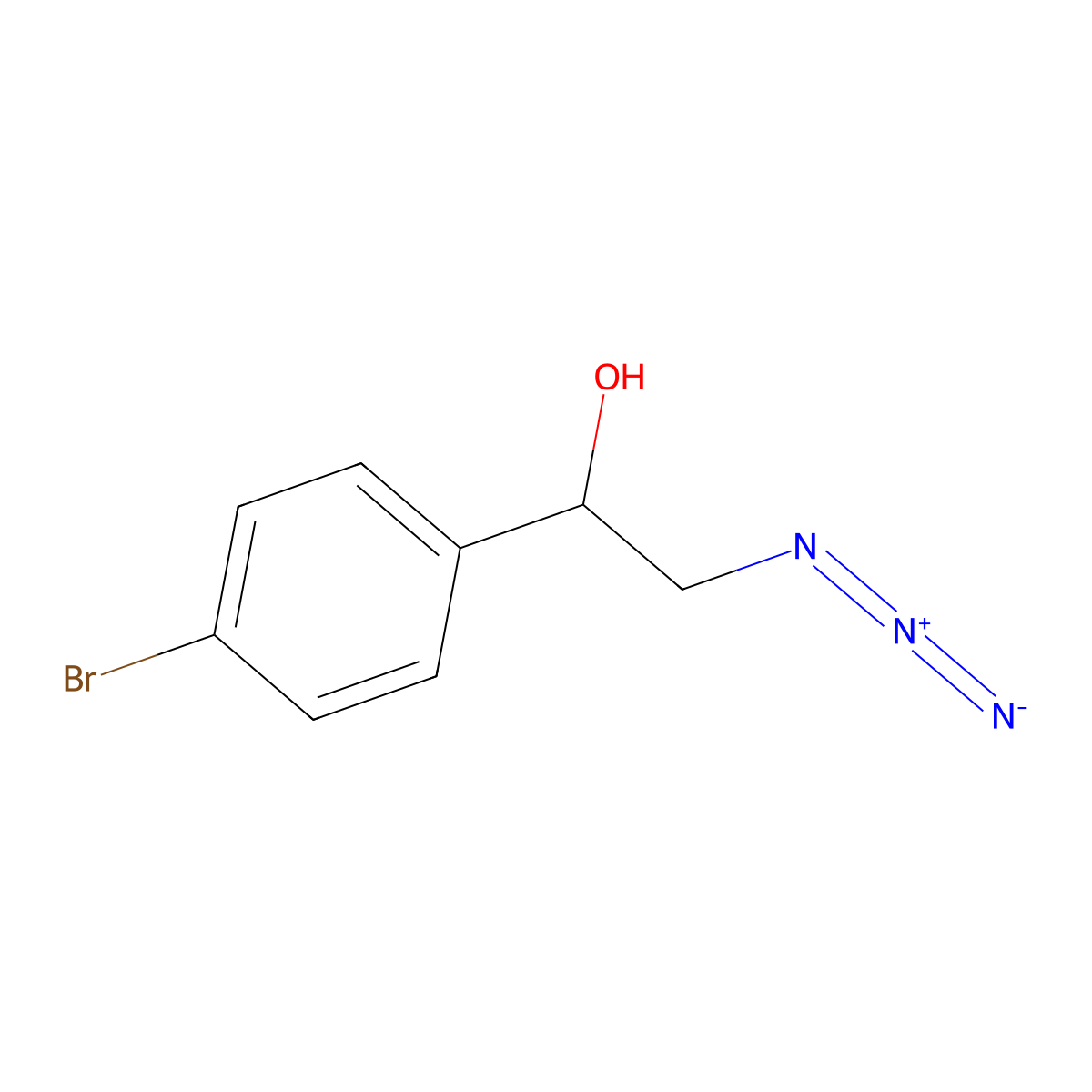 (R)-1-(4-Bromophenyl)-2-azidoethanol molecular structure, CAS 169272-23-5