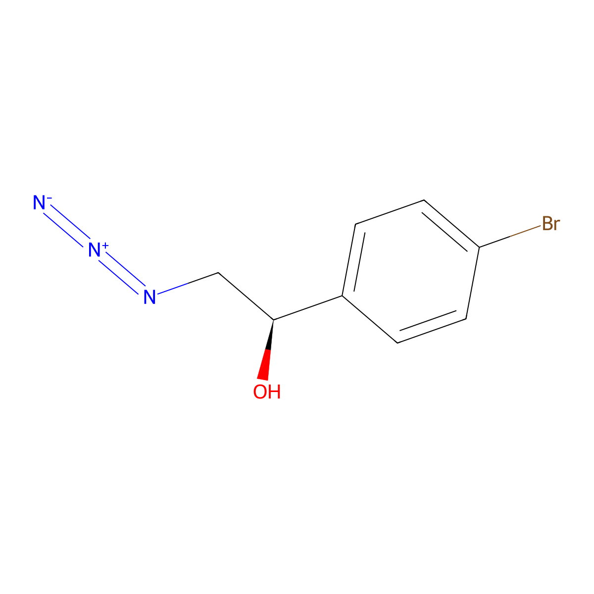 (R)-1-(4-Bromophenyl)-2-azidoethanol molecular structure, CAS 169272-23-5