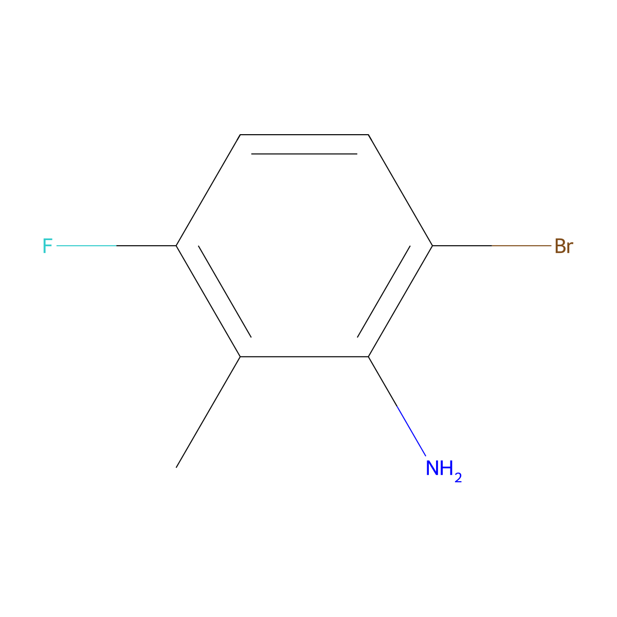 6-Bromo-3-fluoro-2-methylaniline molecular structure, CAS 1692737-59-9