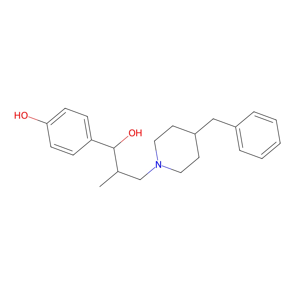 4-((1S,2R)-3-(4-benzylpiperidin-1-yl)-1-hydroxy-2-methylpropyl)phenol molecular structure, CAS 169274-81-1