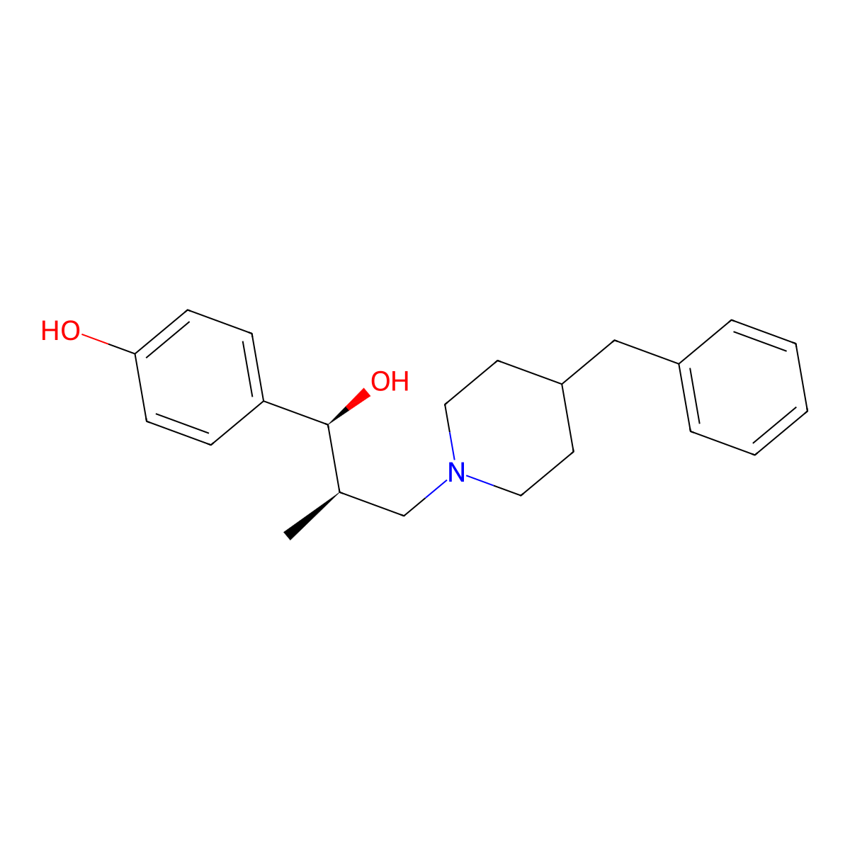 4-((1S,2R)-3-(4-benzylpiperidin-1-yl)-1-hydroxy-2-methylpropyl)phenol molecular structure, CAS 169274-81-1