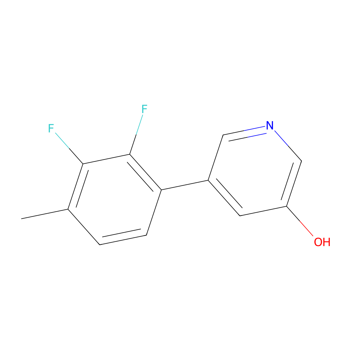 5-(2,3-Difluoro-4-methylphenyl)-3-pyridinol molecular structure, CAS 1692754-00-9