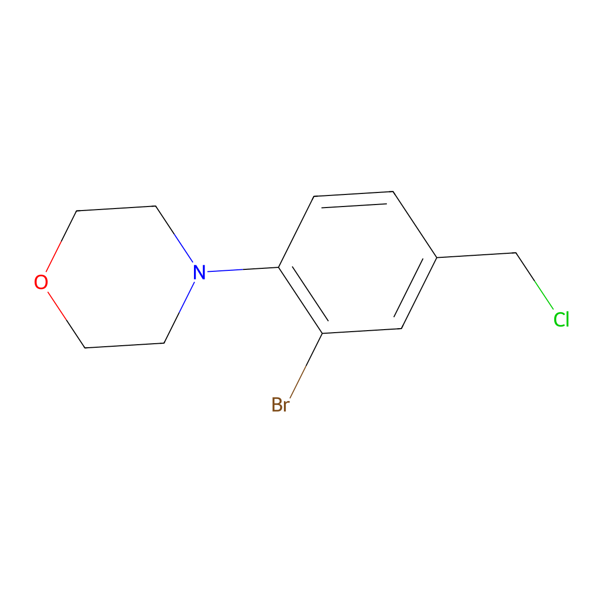 4-[2-Bromo-4-(chloromethyl)phenyl]morpholine molecular structure, CAS 1692756-47-0