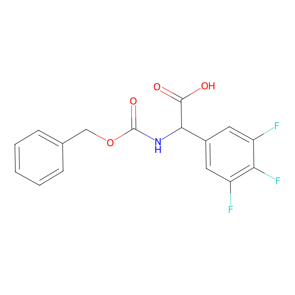 2-{[(Benzyloxy)carbonyl]amino}-2-(3,4,5-trifluorophenyl)acetic acid molecular structure, CAS 1692757-18-8