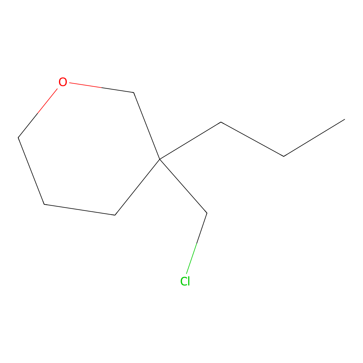 3-(Chloromethyl)-3-propyloxane molecular structure, CAS 1692758-84-1