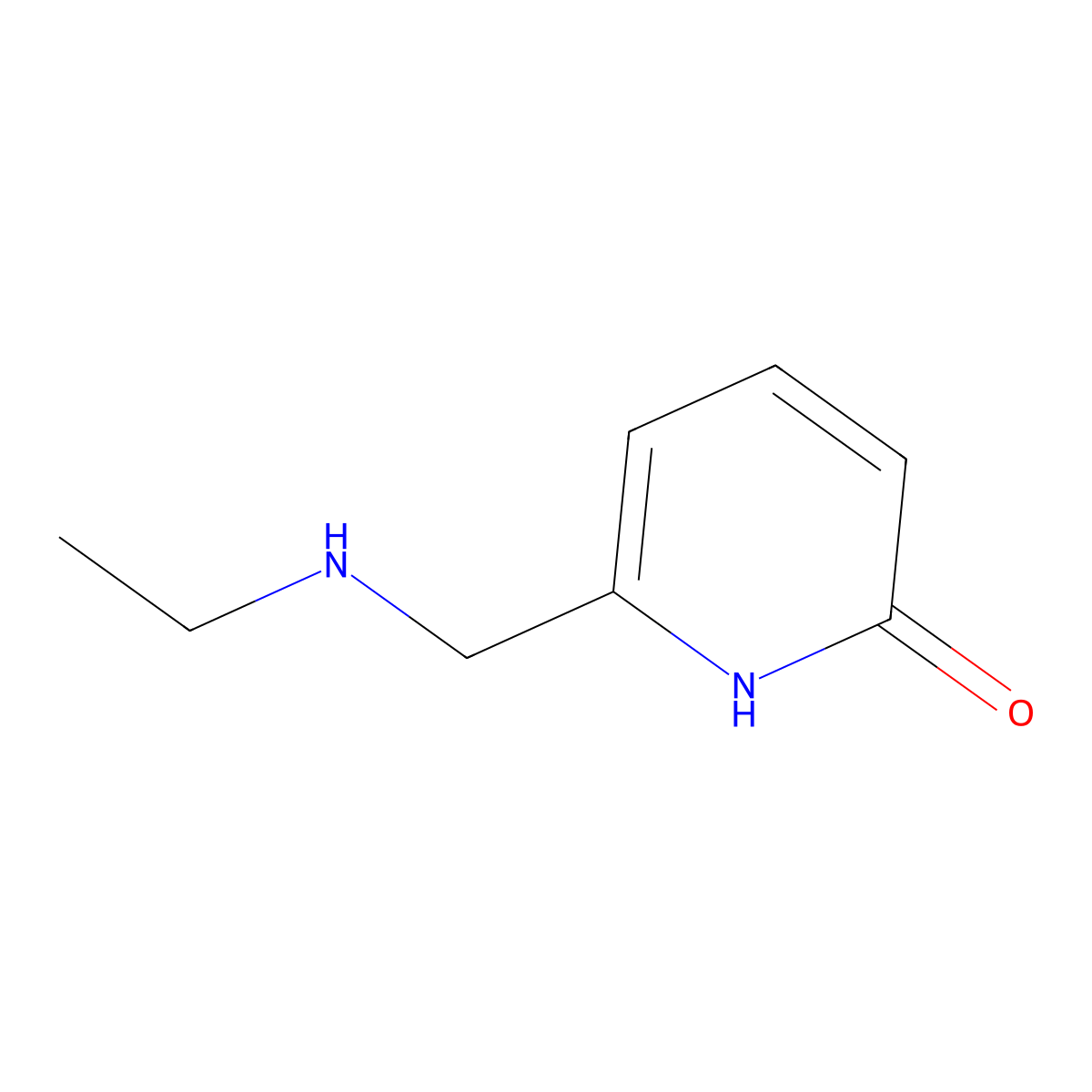 6-((Ethylamino)methyl)pyridin-2(1H)-one molecular structure, CAS 1692781-26-2