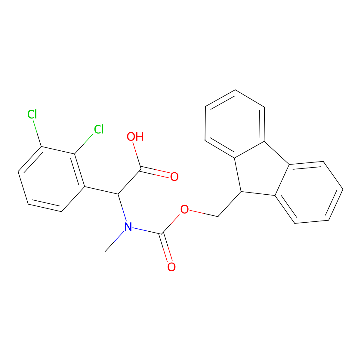 2-(2,3-dichlorophenyl)-2-({[(9H-fluoren-9-yl)methoxy]carbonyl}(methyl)amino)acetic acid molecular structure, CAS 1692781-66-0
